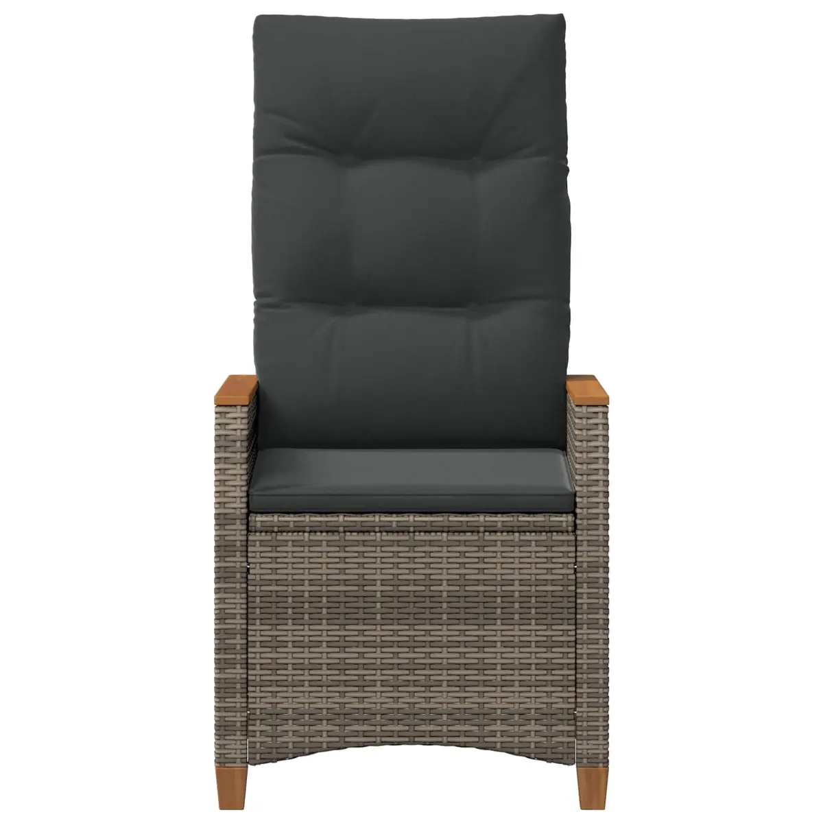 Grey Reclining Garden Chair with Adjustable Backrest
