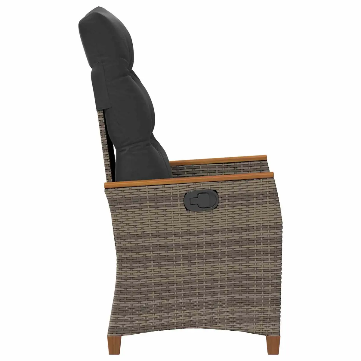 Grey Reclining Garden Chair with Adjustable Backrest