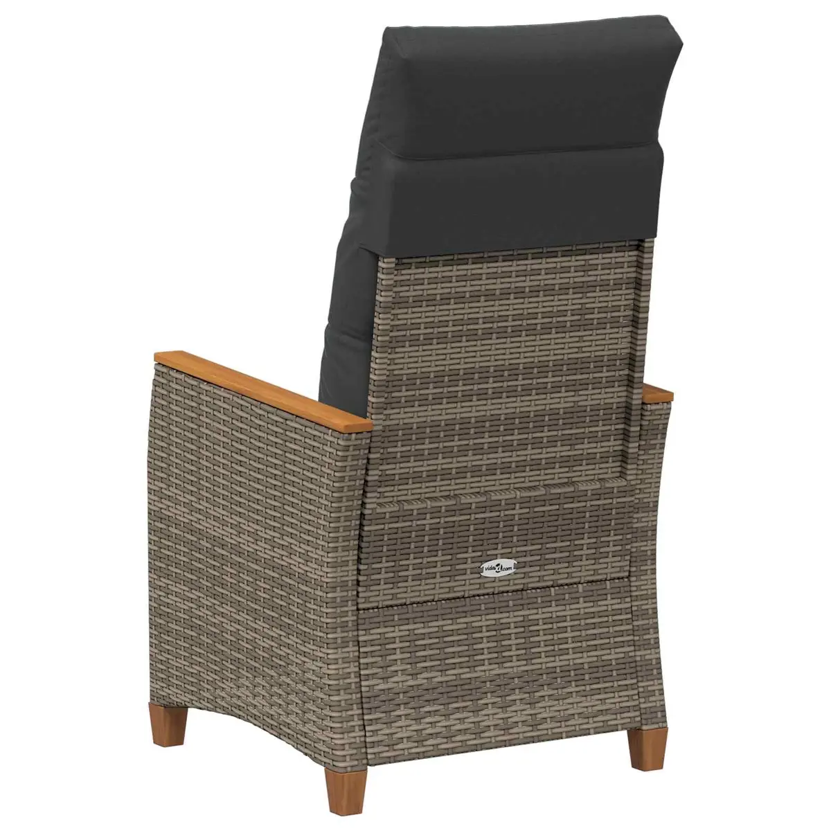Grey Reclining Garden Chair with Adjustable Backrest