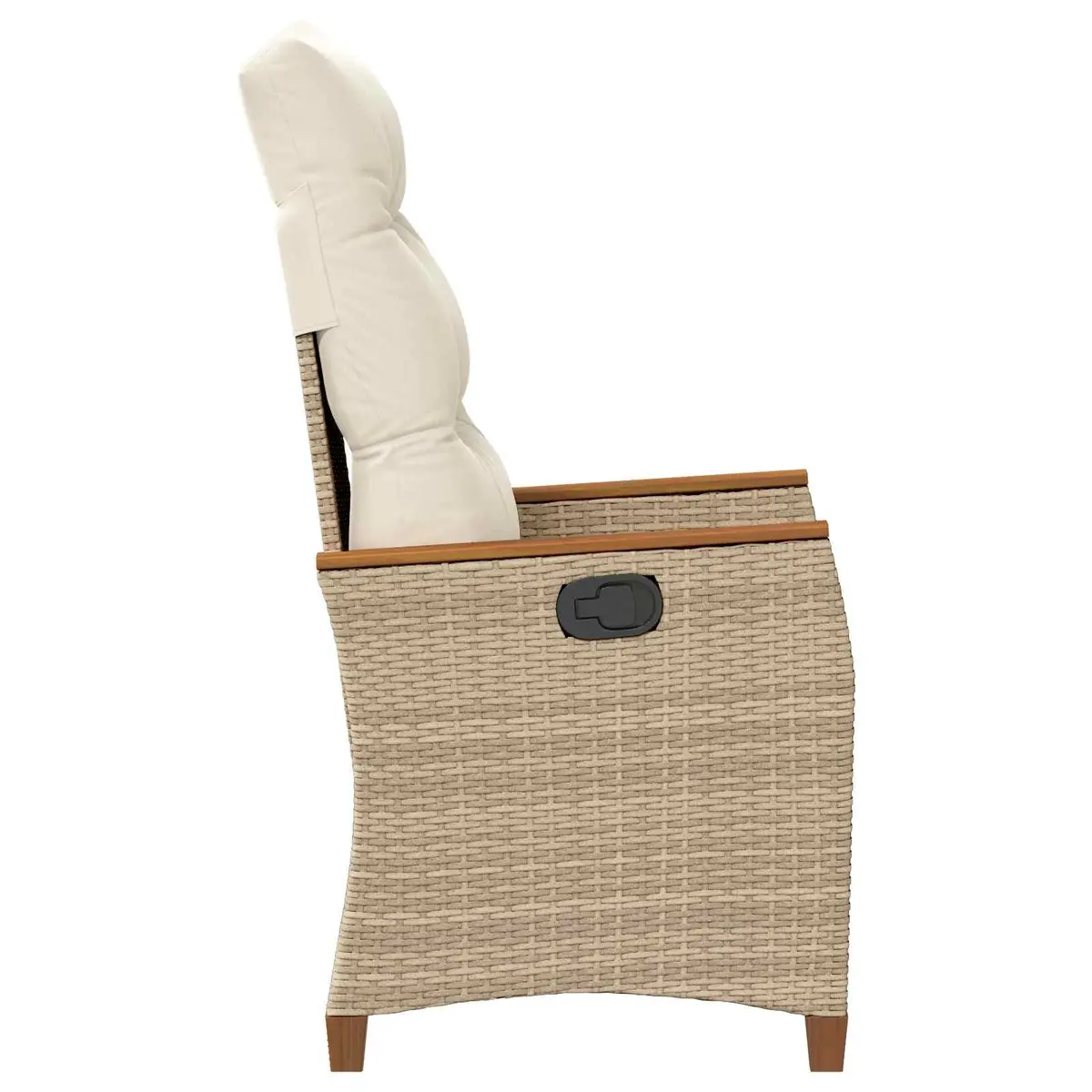 Beige Reclining Garden Chair with Adjustable Backrest