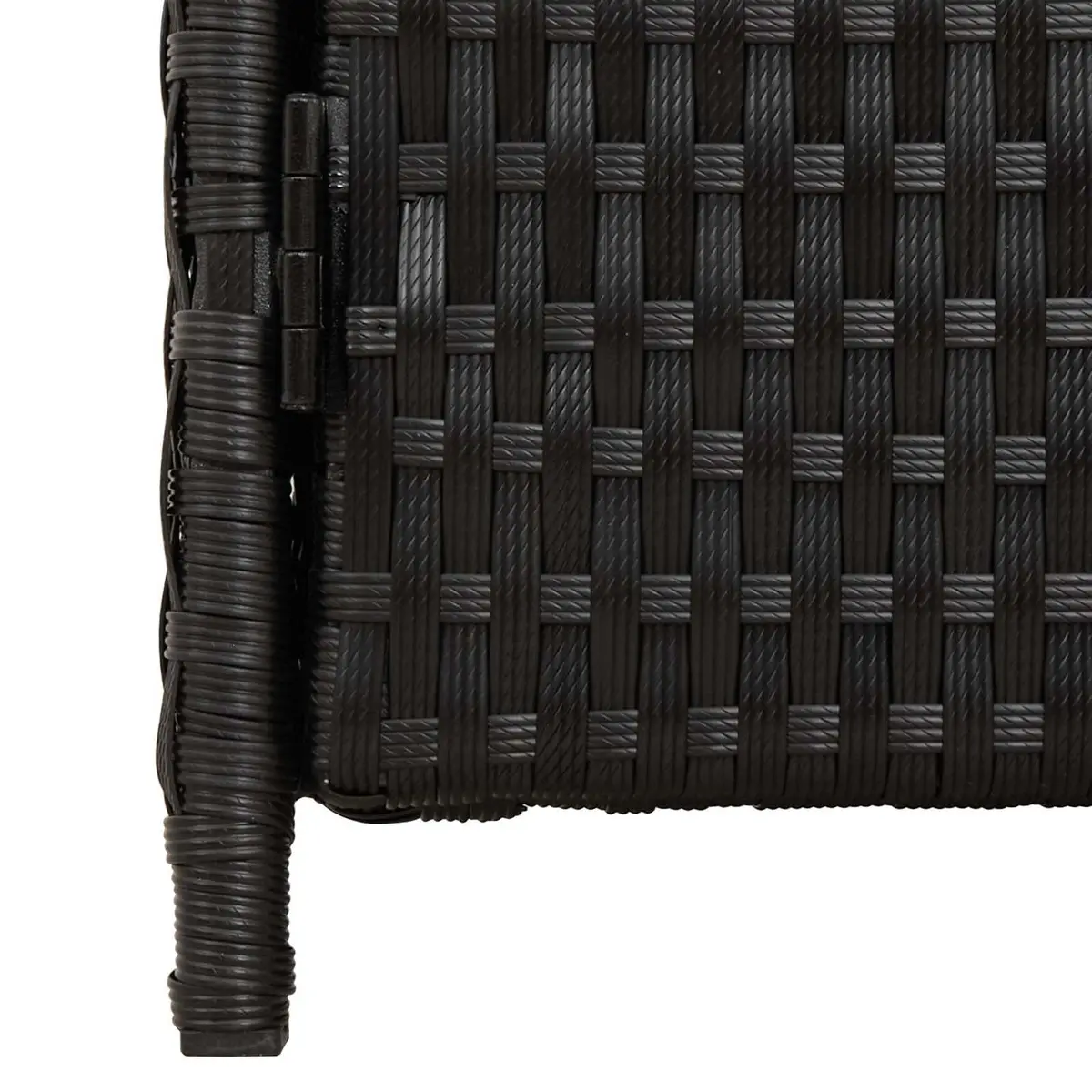 Storage Cabinet Acacia Wood Poly Rattan 70x50x87cm Black Indoor Outdoor Shelving
