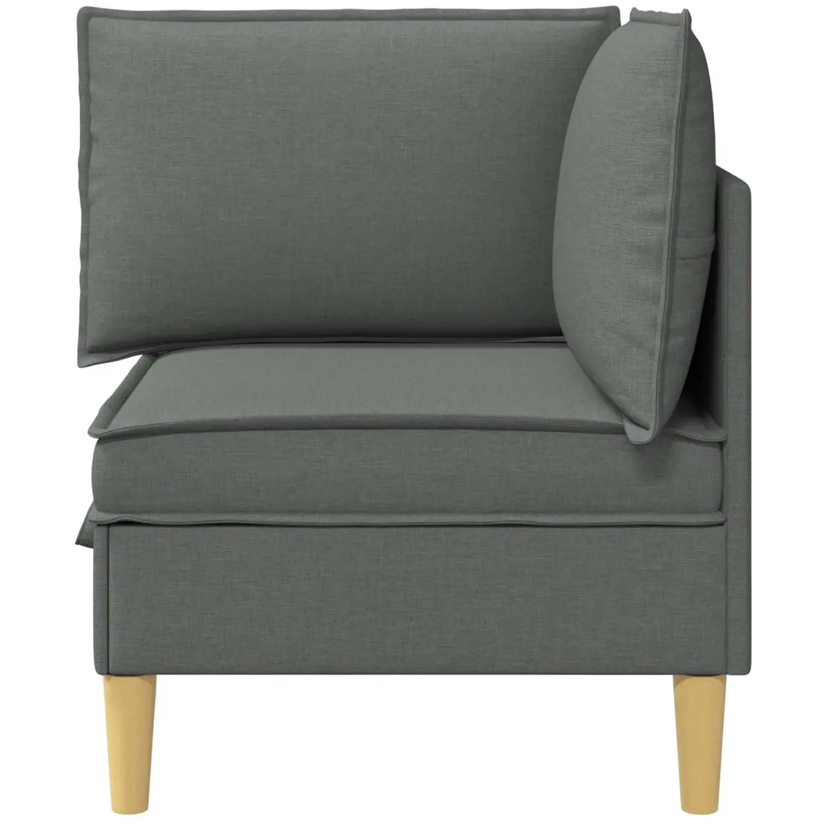Grey Corner Sofa Storage Ottoman Modern Living Room Furniture Seating