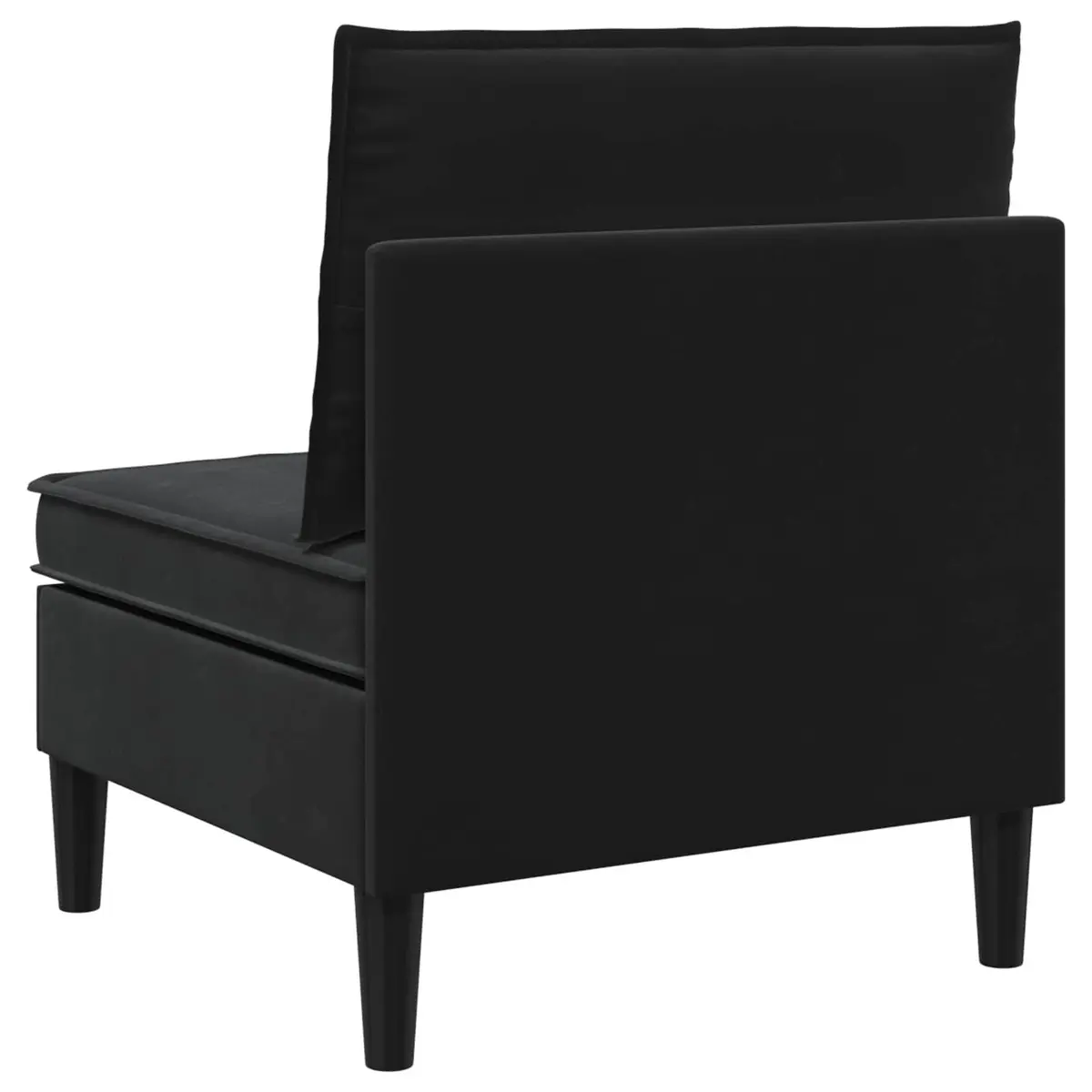 Middle Sofa with Storage Black Velvet Modern Living Room Furniture Couch