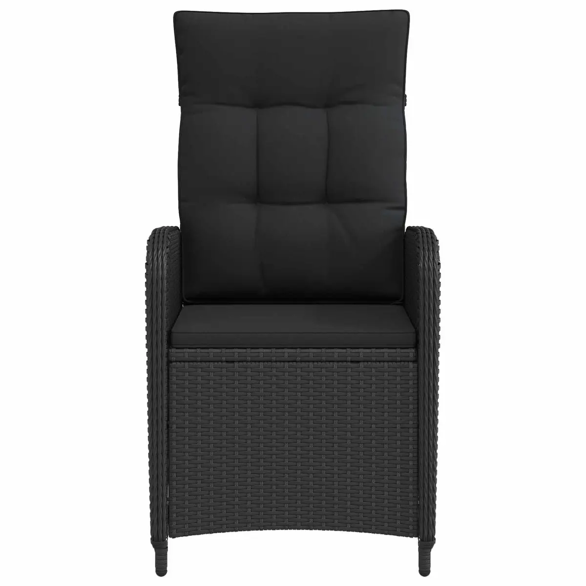 Reclining Garden Chair Poly Rattan Black Adjustable Backrest
