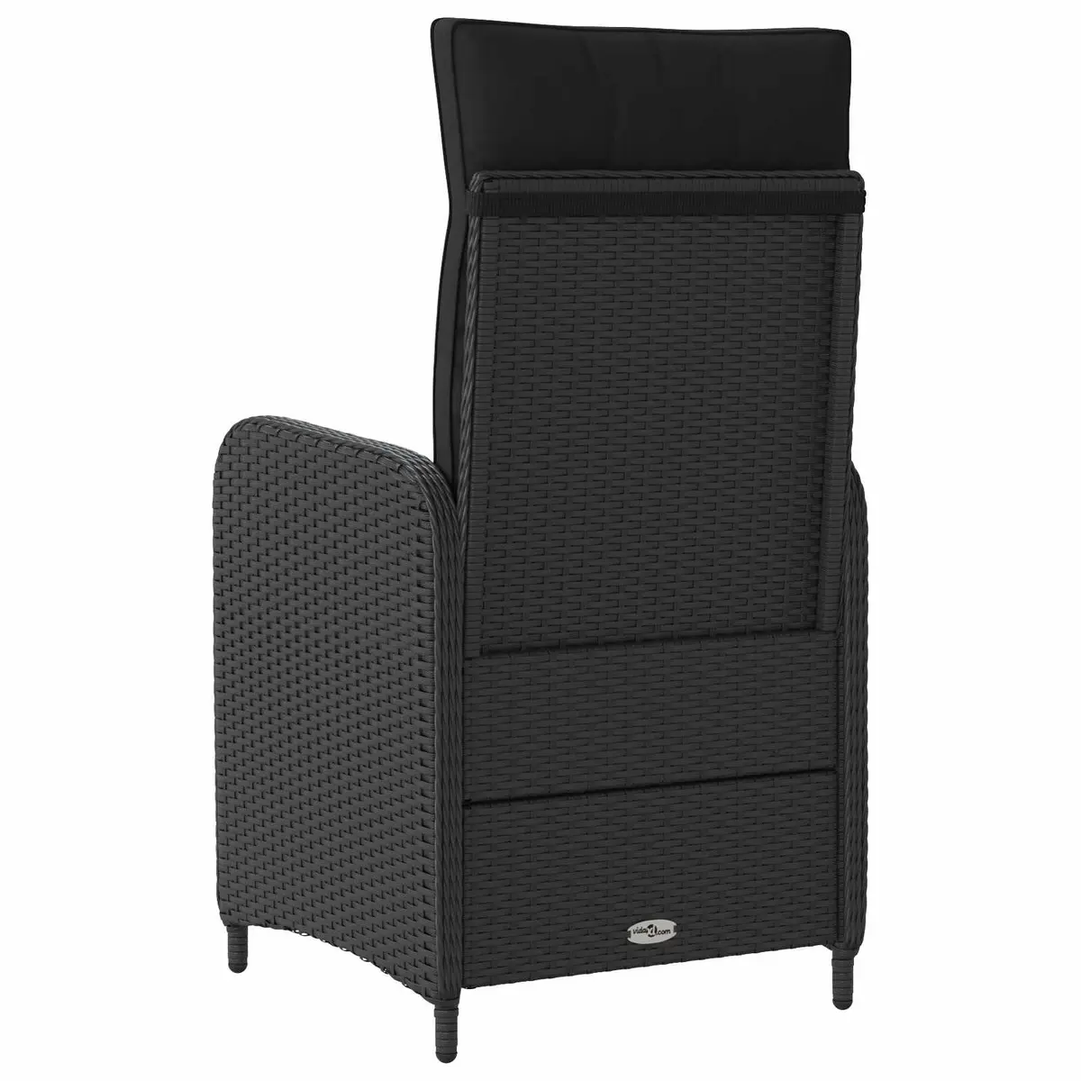 Reclining Garden Chair Poly Rattan Black Adjustable Backrest