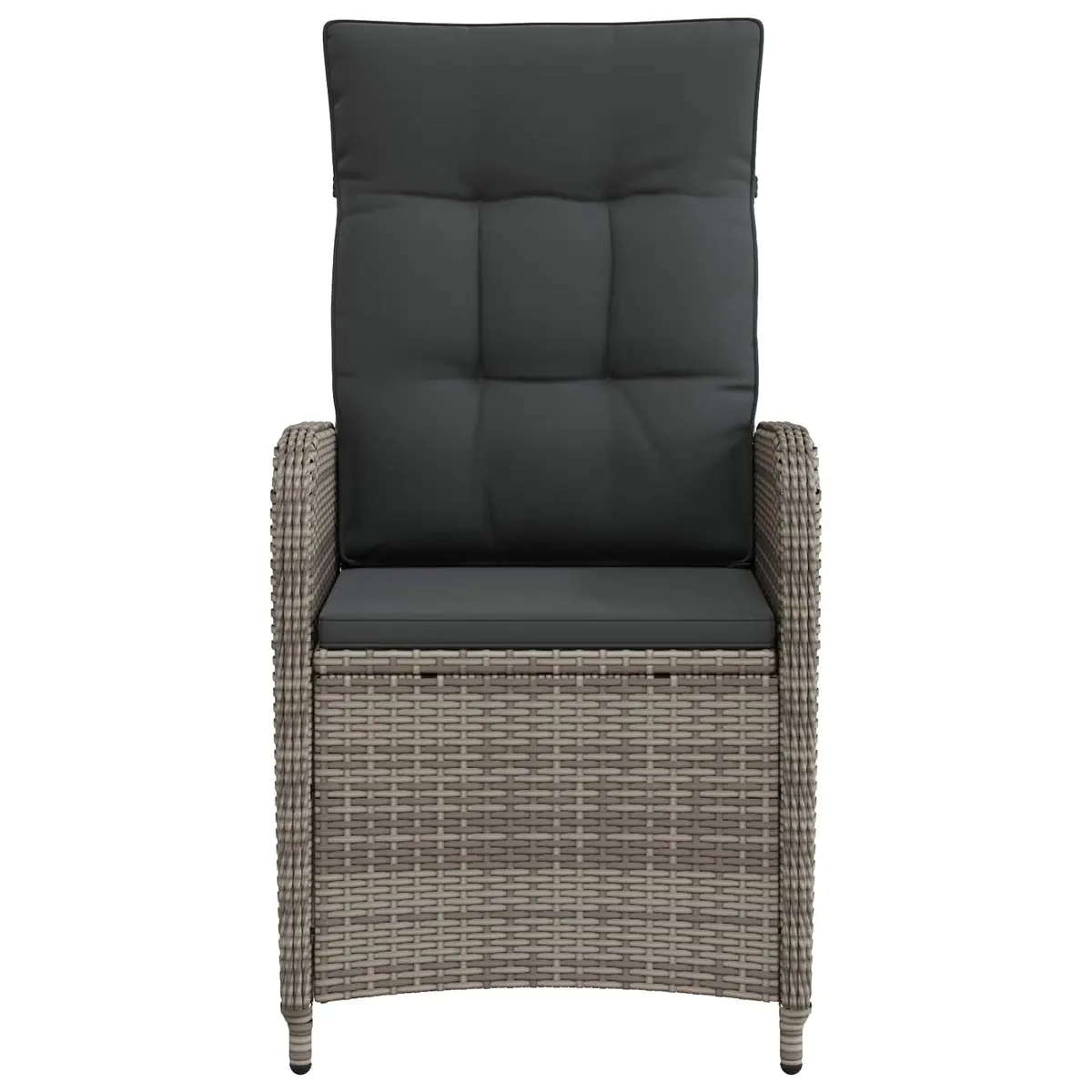 Grey Reclining Outdoor Chair with Adjustable Backrest