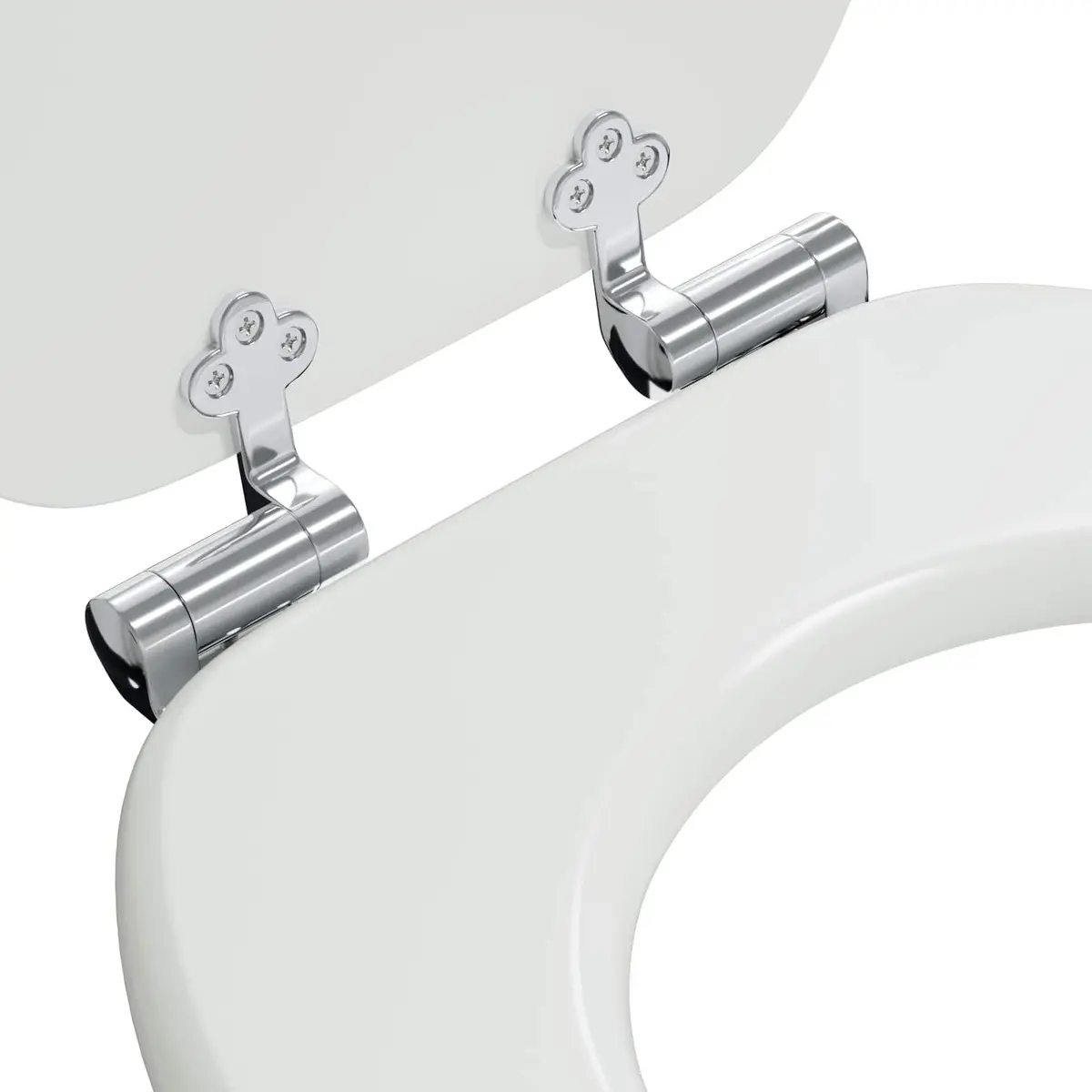 Toilet Seat MDF Board 44 x 38 cm White Soft-Close Bathroom Fixture