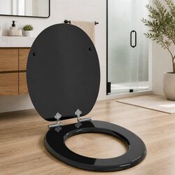 High-Quality Soft-Close Toilet Seat Black MDF Board