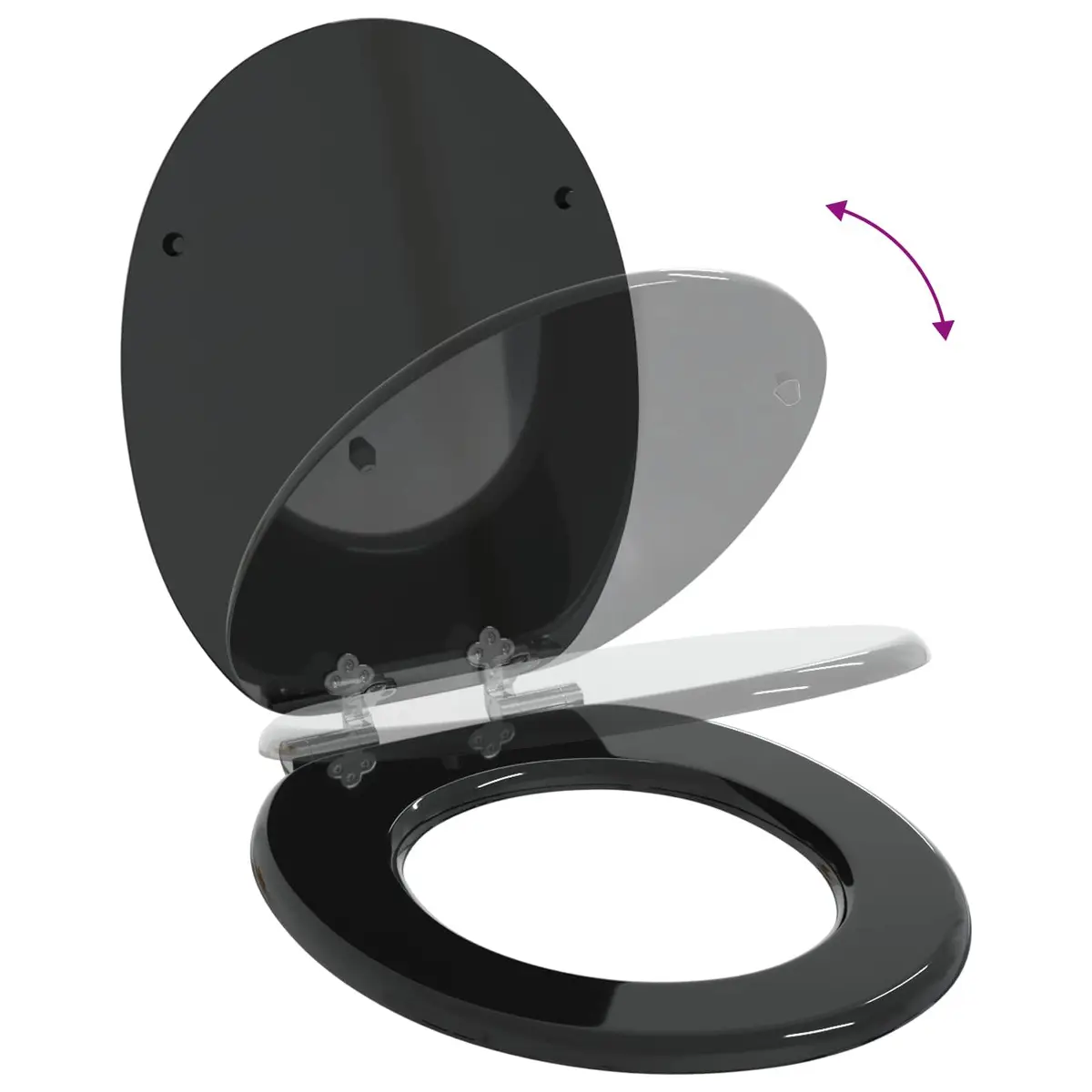 Soft-Close Toilet Seat MDF Board Standard Size Black