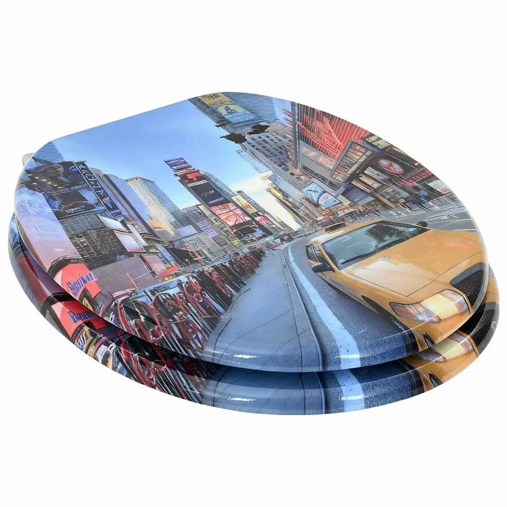 Soft-Close Toilet Seat MDF Board 44 x 38 cm Multicolour
