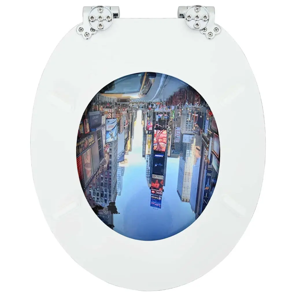 Soft-Close Toilet Seat MDF Board 44 x 38 cm Multicolour