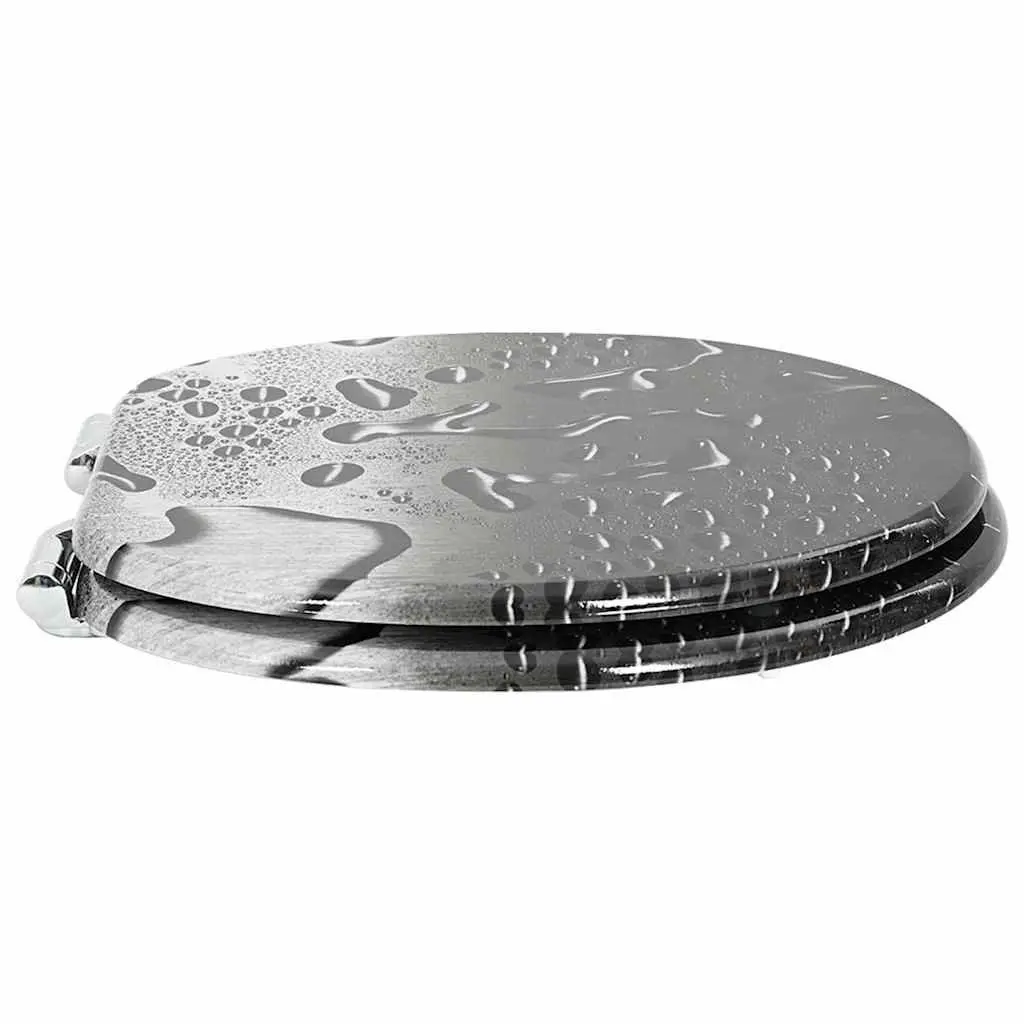 Grey MDF Soft-Close Toilet Seat 44 x 38 cm