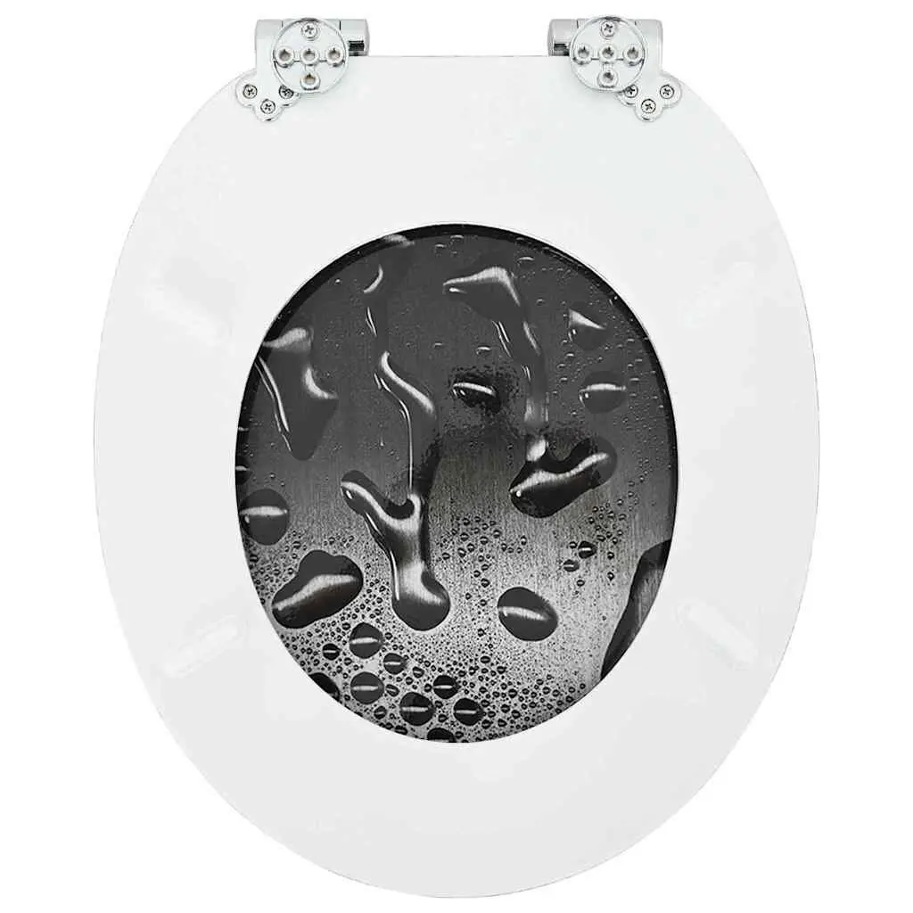 Grey MDF Soft-Close Toilet Seat 44 x 38 cm