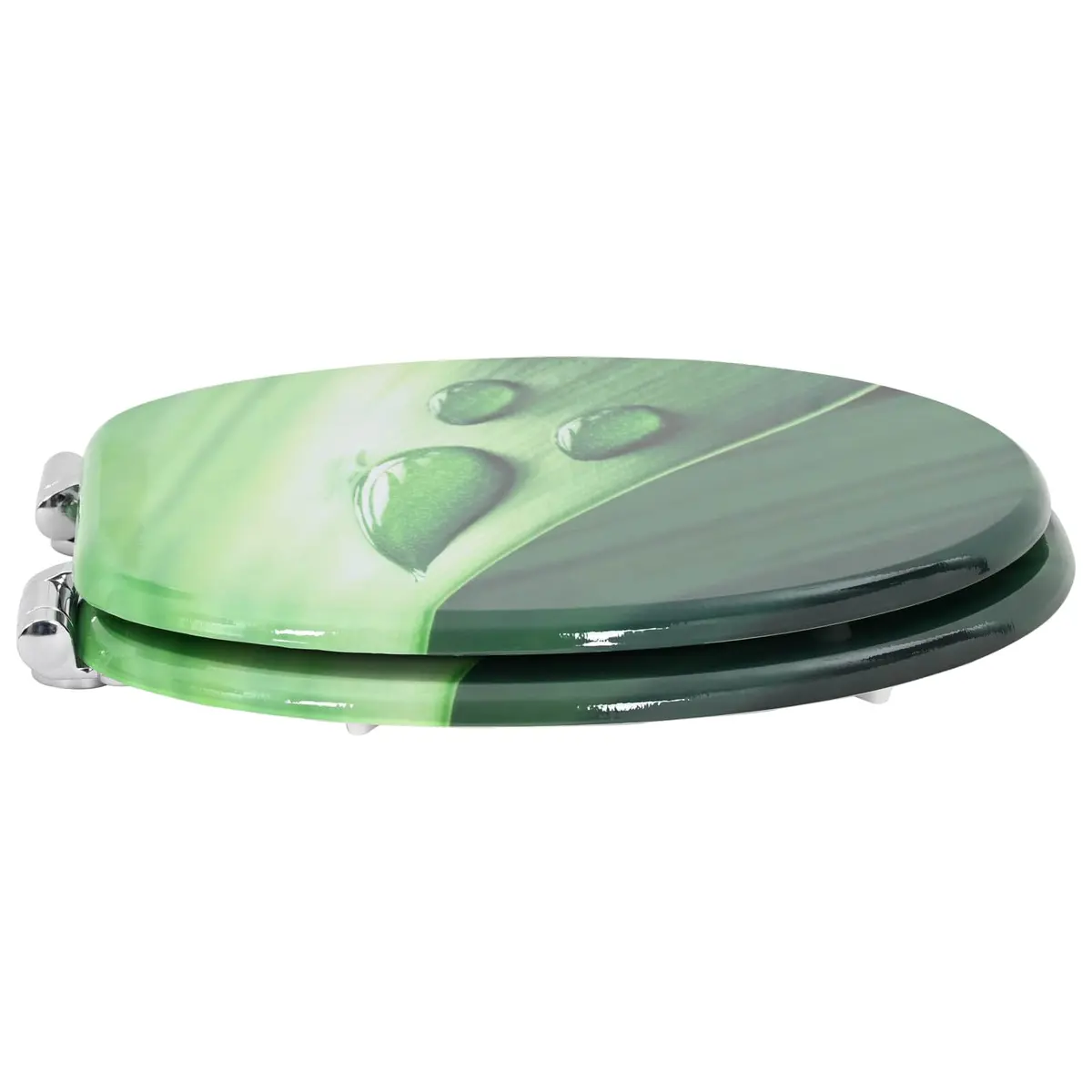 Green MDF Board Soft-Close Toilet Seat 44 x 38 cm
