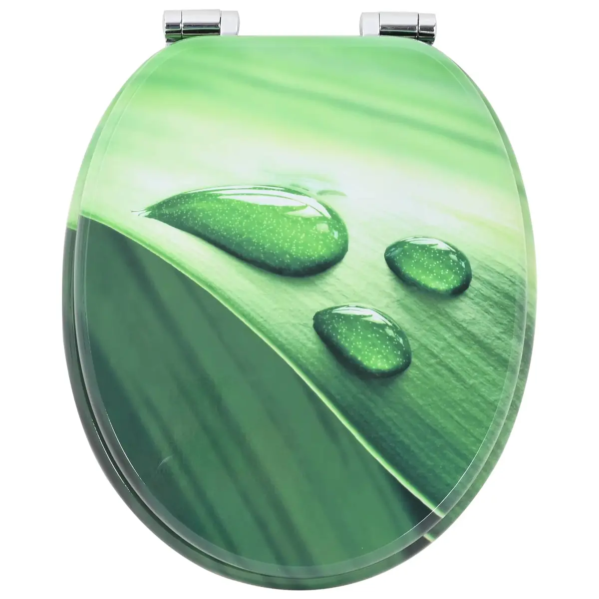 Green MDF Board Soft-Close Toilet Seat 44 x 38 cm