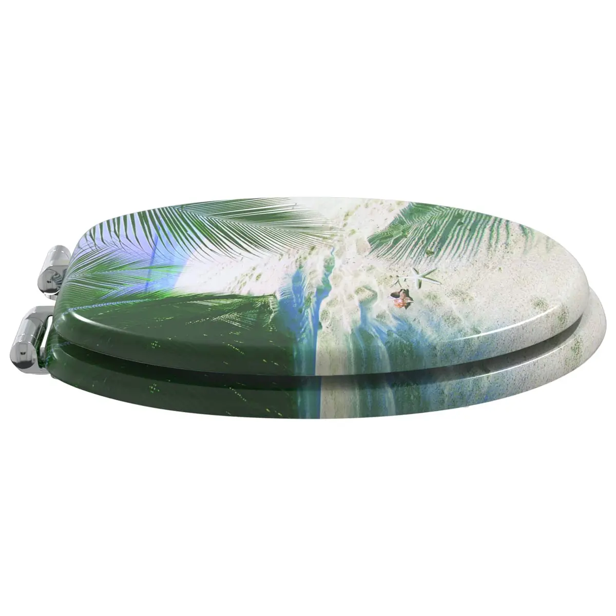 Green MDF Soft-Close Toilet Seat 44 x 38 cm for Safety