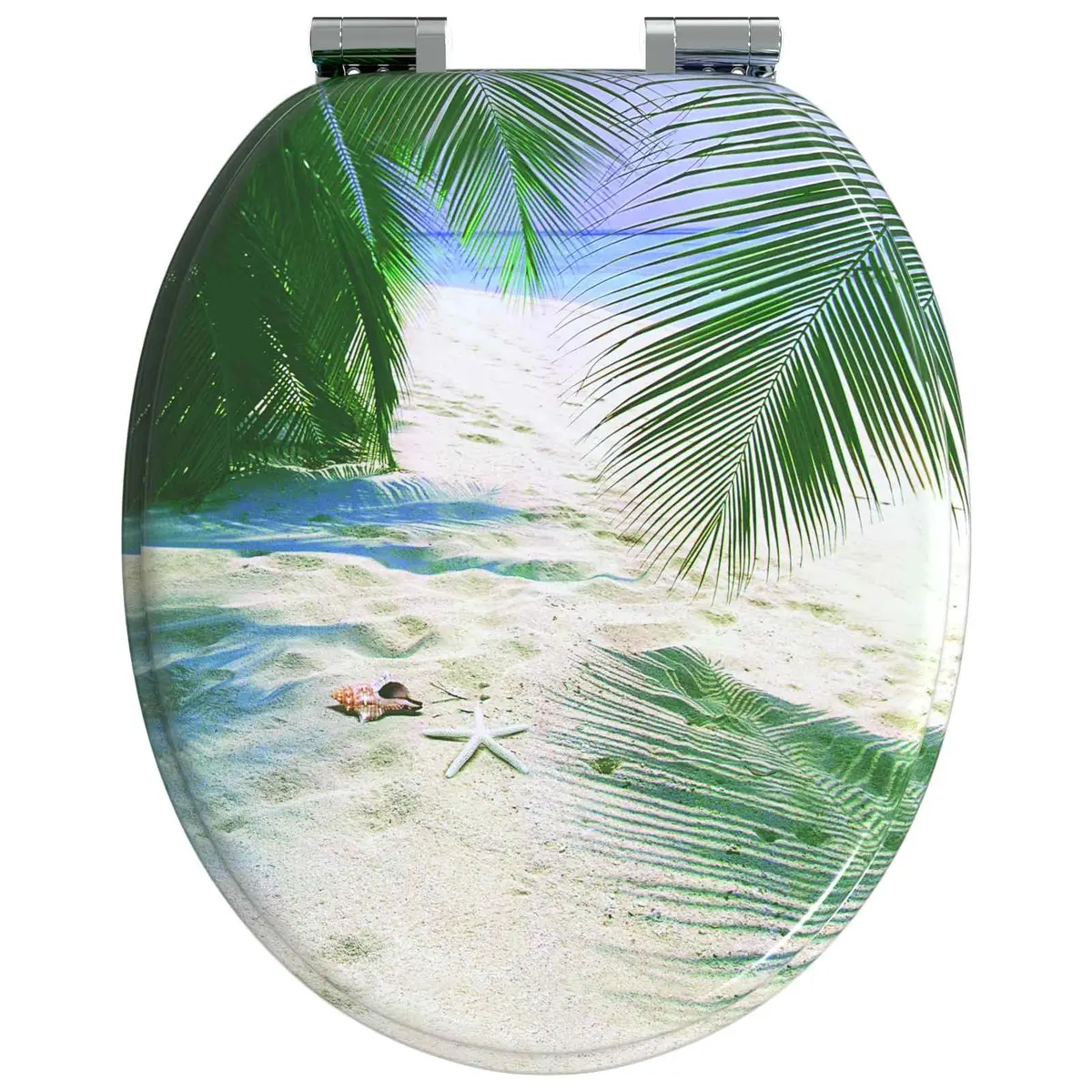 Green MDF Soft-Close Toilet Seat 44 x 38 cm for Safety