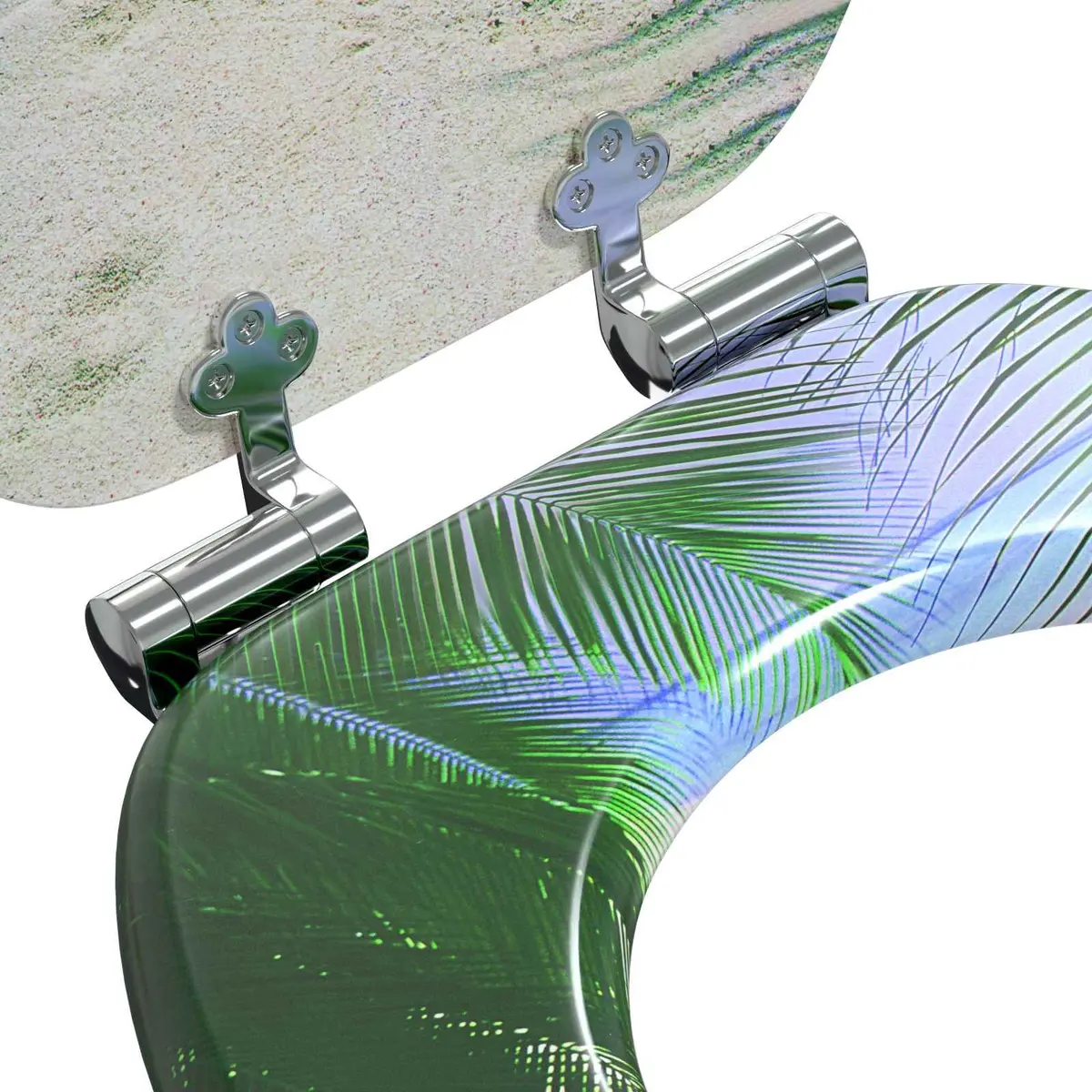 Green MDF Soft-Close Toilet Seat 44 x 38 cm for Safety