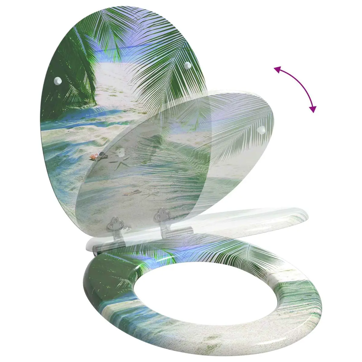 Green MDF Soft-Close Toilet Seat 44 x 38 cm for Safety