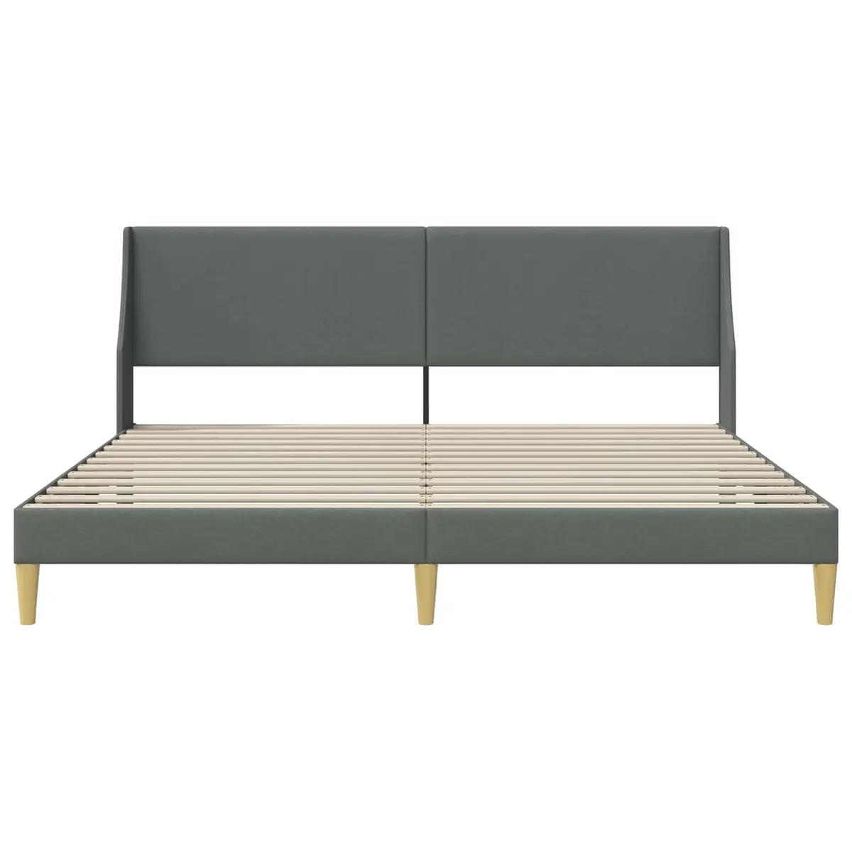 Dark Grey Bed Frame with Durable Fabric Headboard