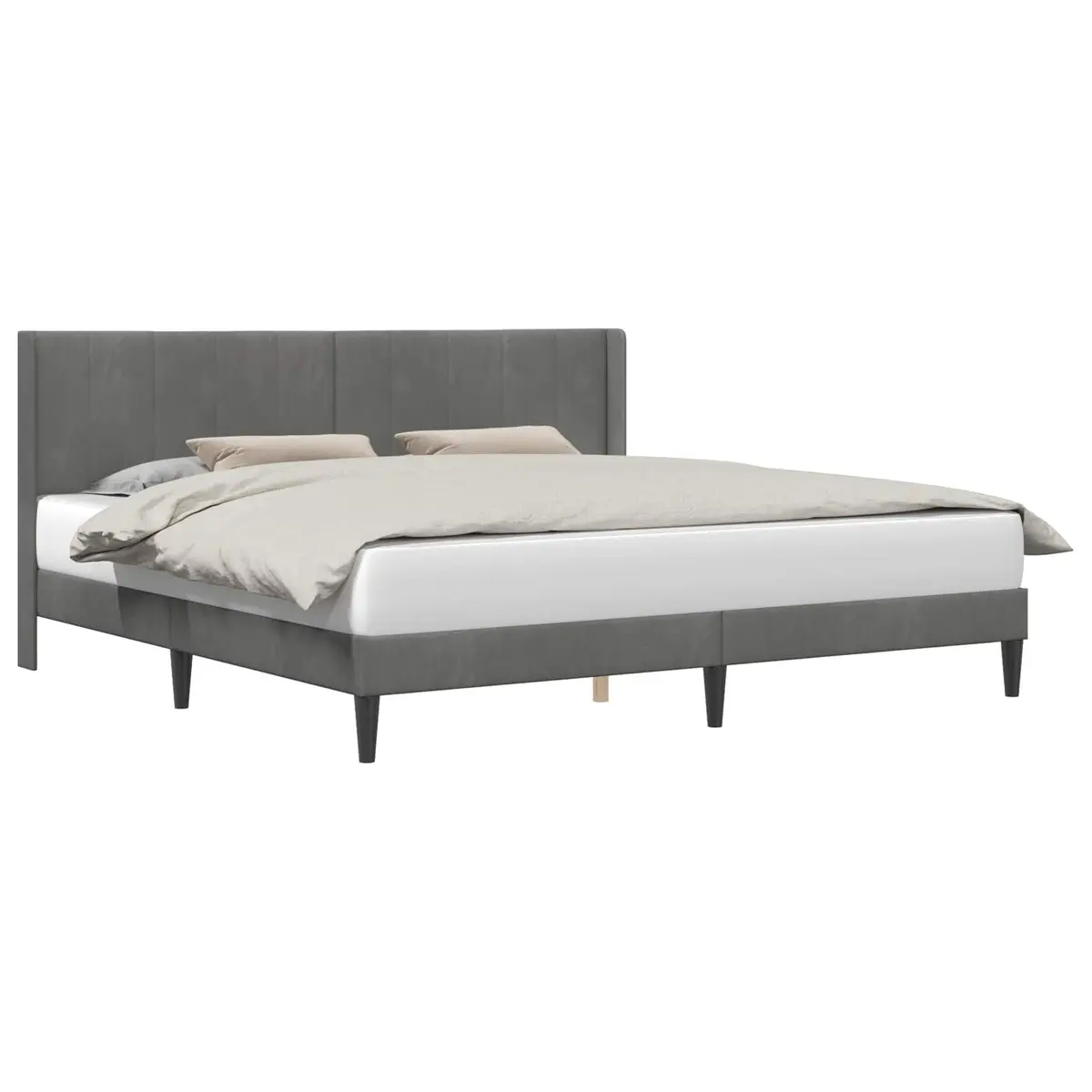 Velvet Bed Frame 180 x 200 cm in Grey