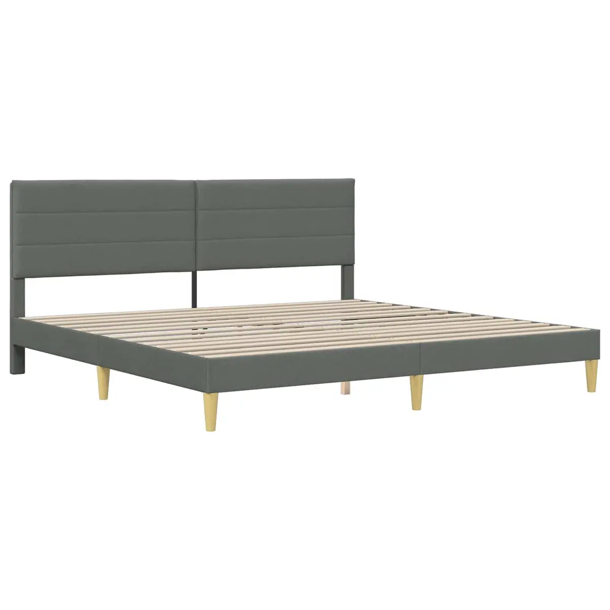Grey Bed Frame with Headboard 180 x 200 cm