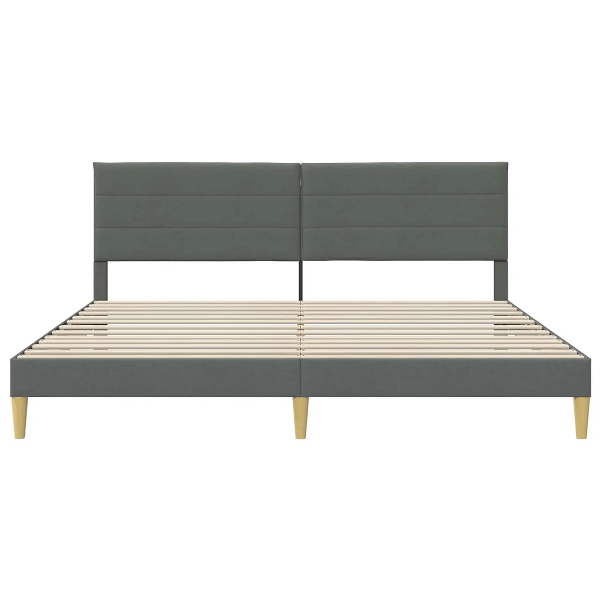 Grey Bed Frame with Headboard 180 x 200 cm