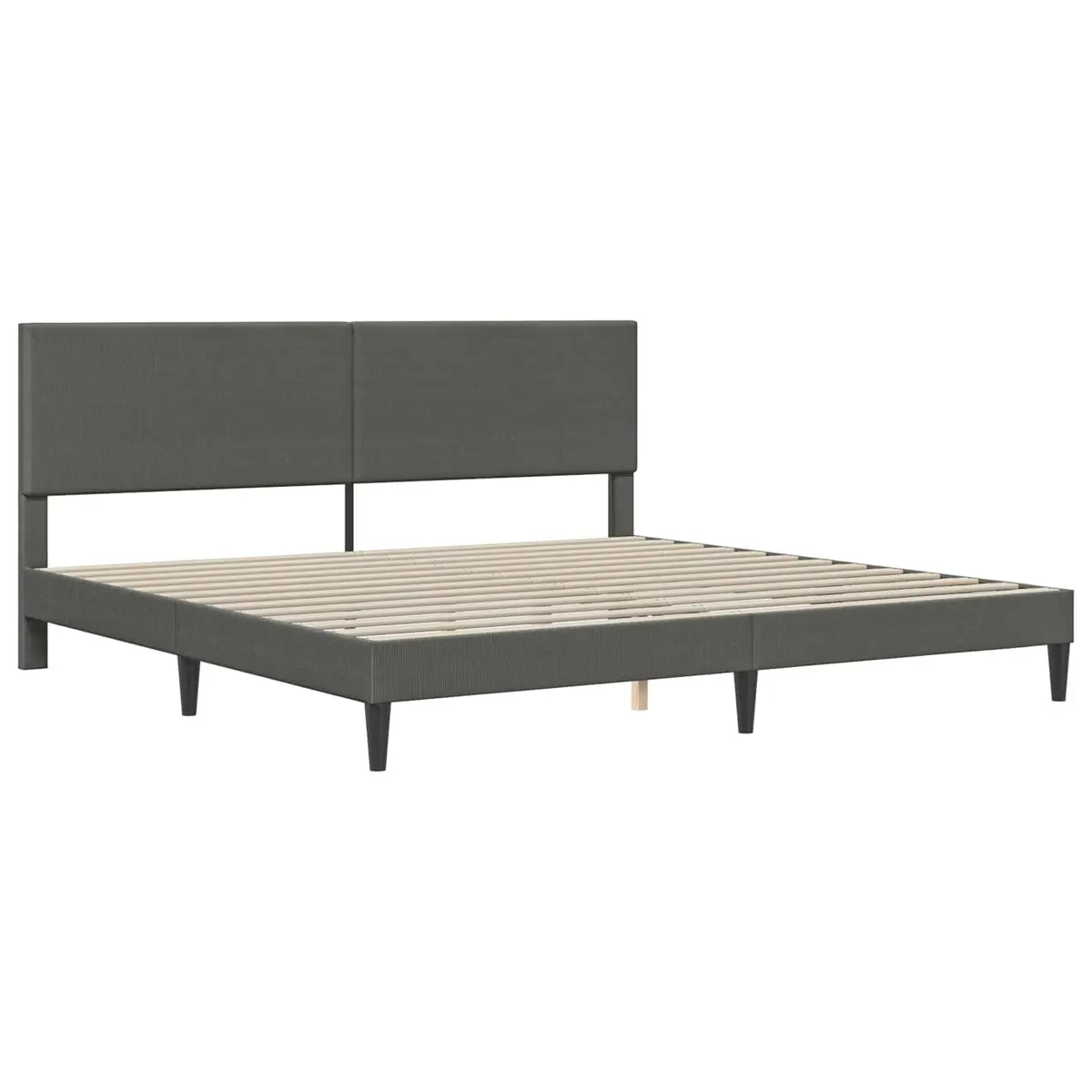 Dark Grey Bed Frame with Headboard 180 x 200 cm