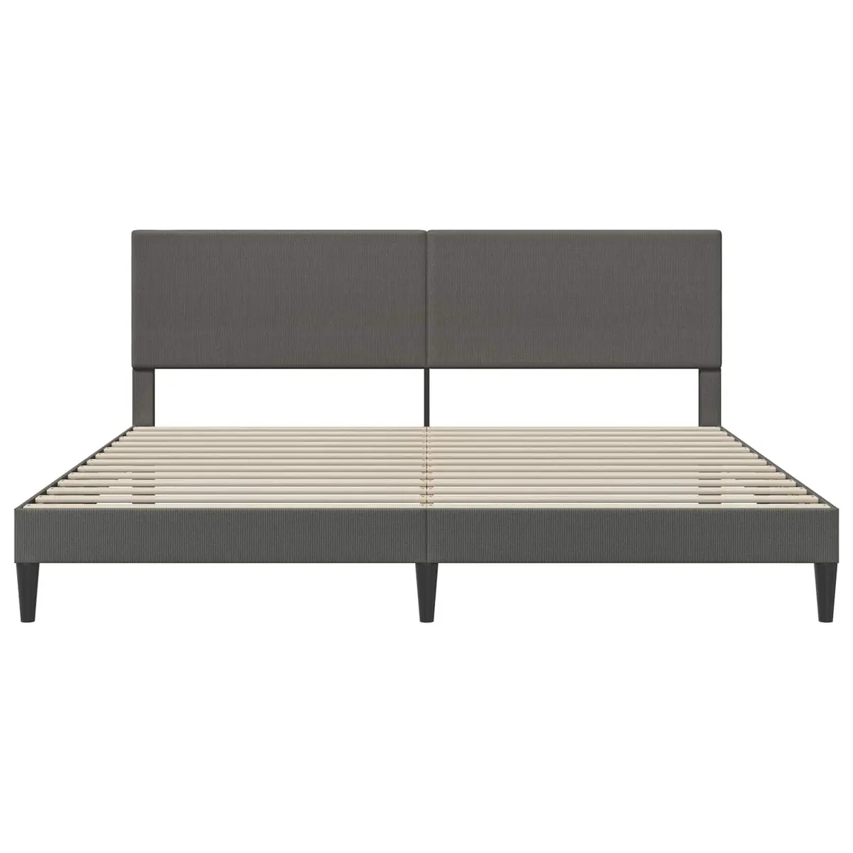 Dark Grey Bed Frame with Headboard 180 x 200 cm