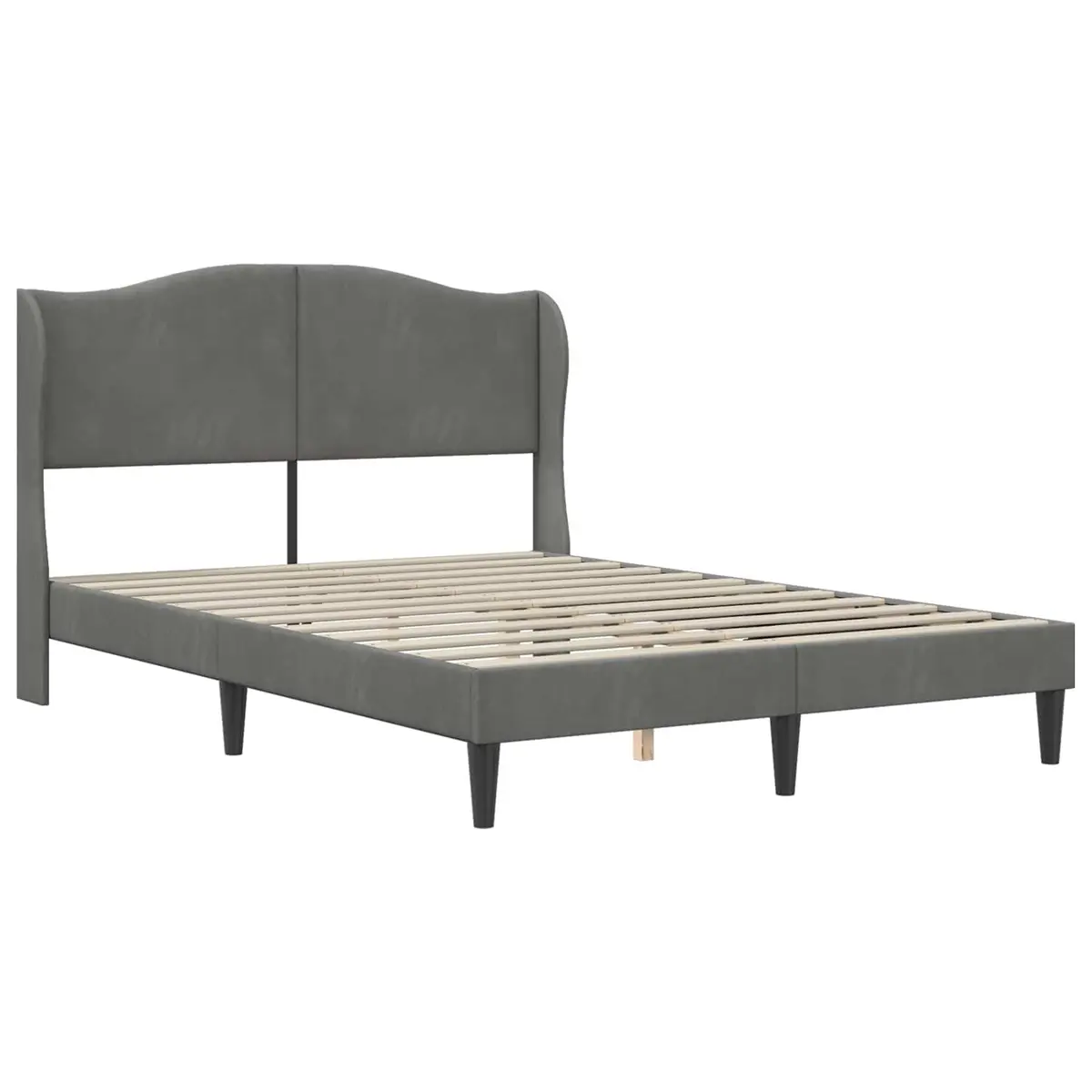 Dark Grey Velvet Bed Frame 137 x 190 cm