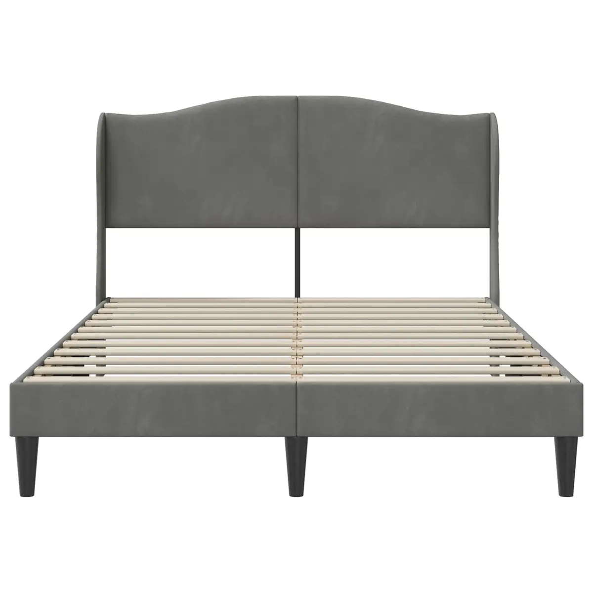Dark Grey Velvet Bed Frame 137 x 190 cm