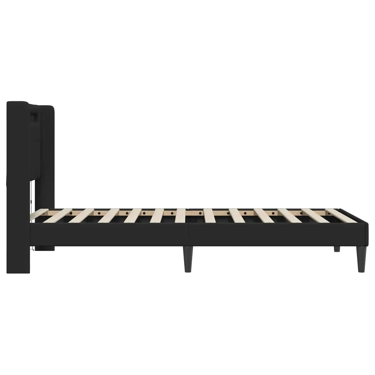 Black Bed Frame with Multicolour LED Strip 90 x 190 cm
