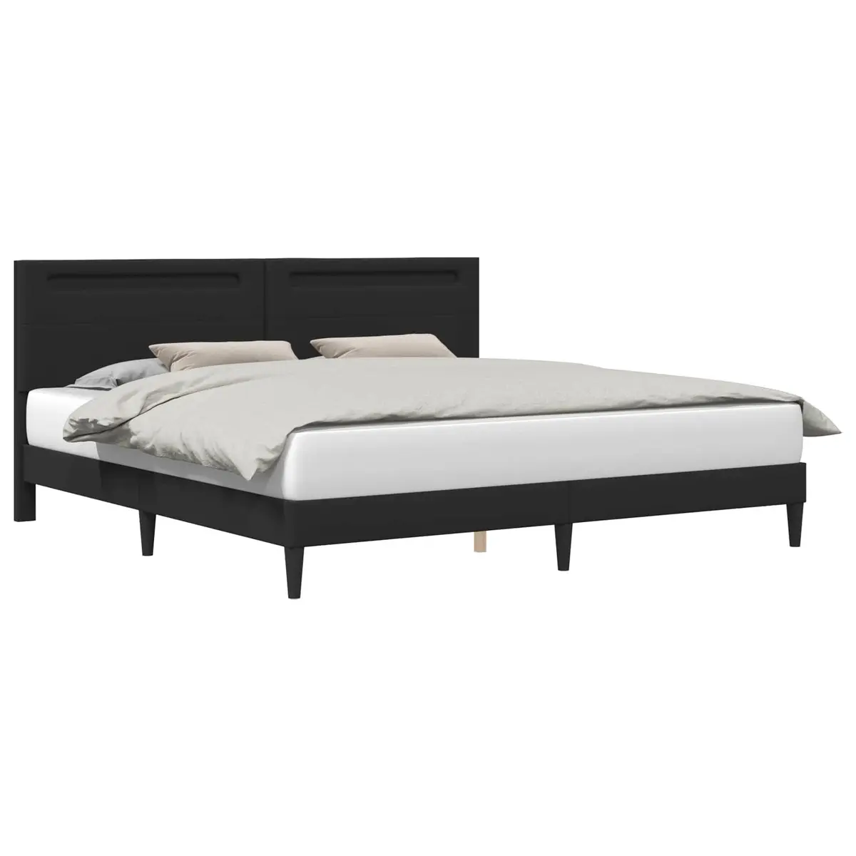 Black Bed Frame with LED Strip Lights 180 x 200 cm