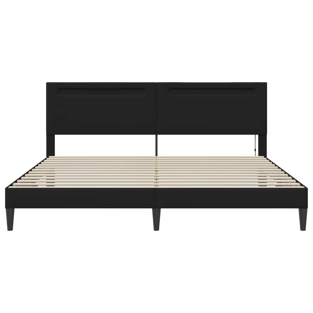 Black Bed Frame with LED Strip Lights 180 x 200 cm