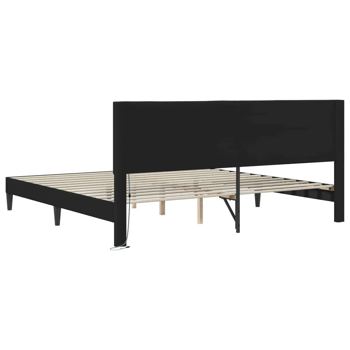 Black Bed Frame with LED Strip Lights 180 x 200 cm