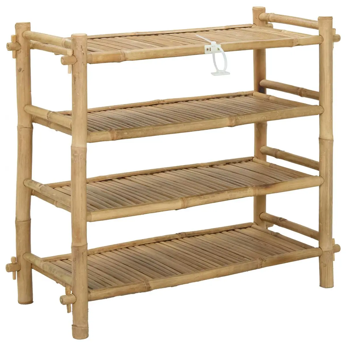 Shoe Rack 4-Tier Bamboo Storage Organiser Natural Brown Shelves Home Furniture