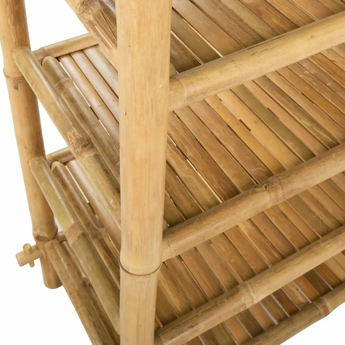 Shoe Rack 4-Tier Bamboo Storage Organiser Natural Brown Shelves Home Furniture