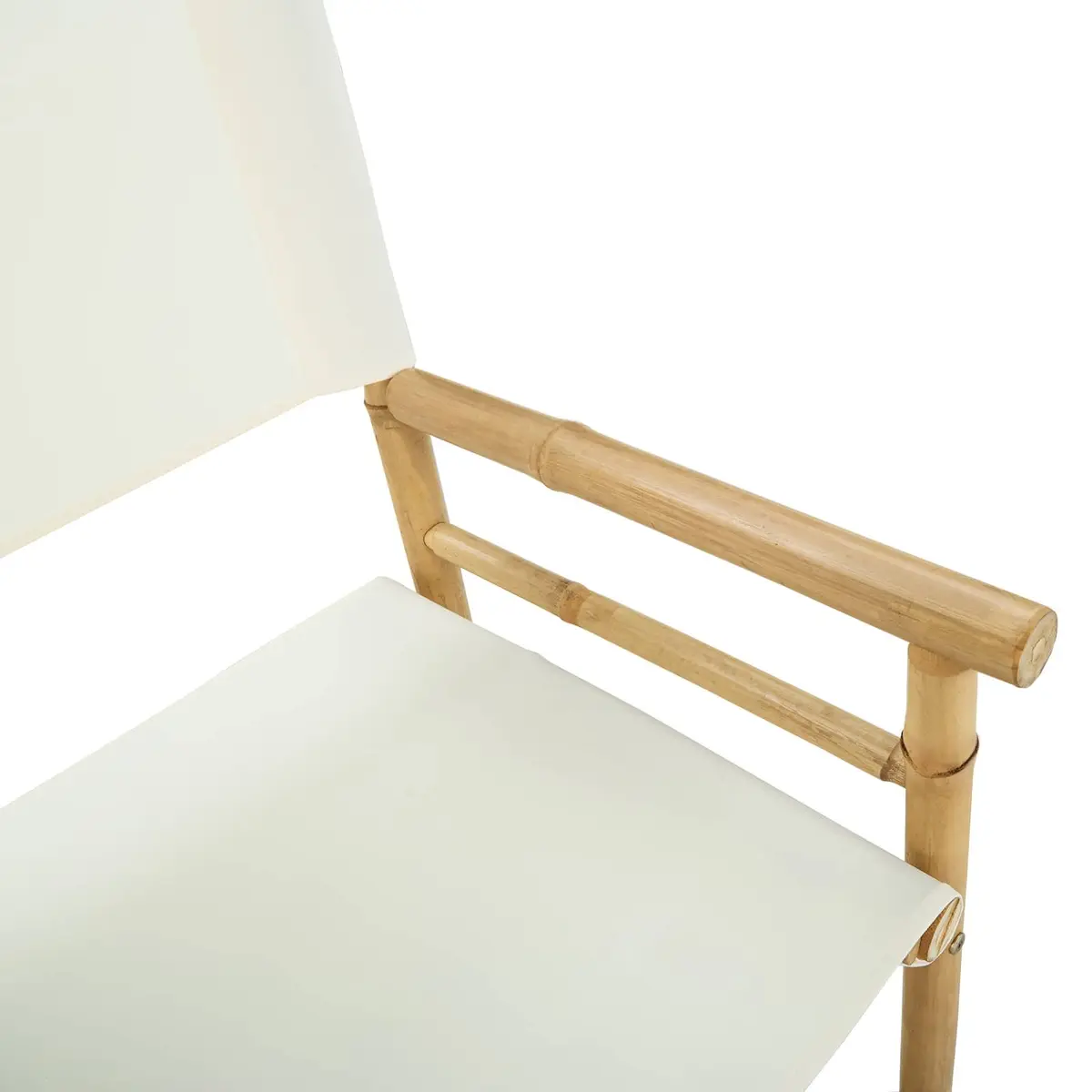 Set of 2 Folding Chairs Brown Natural Bamboo Indoor Outdoor Seating