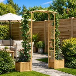 Brown Bamboo Garden Arch Trellis for Outdoor Spaces