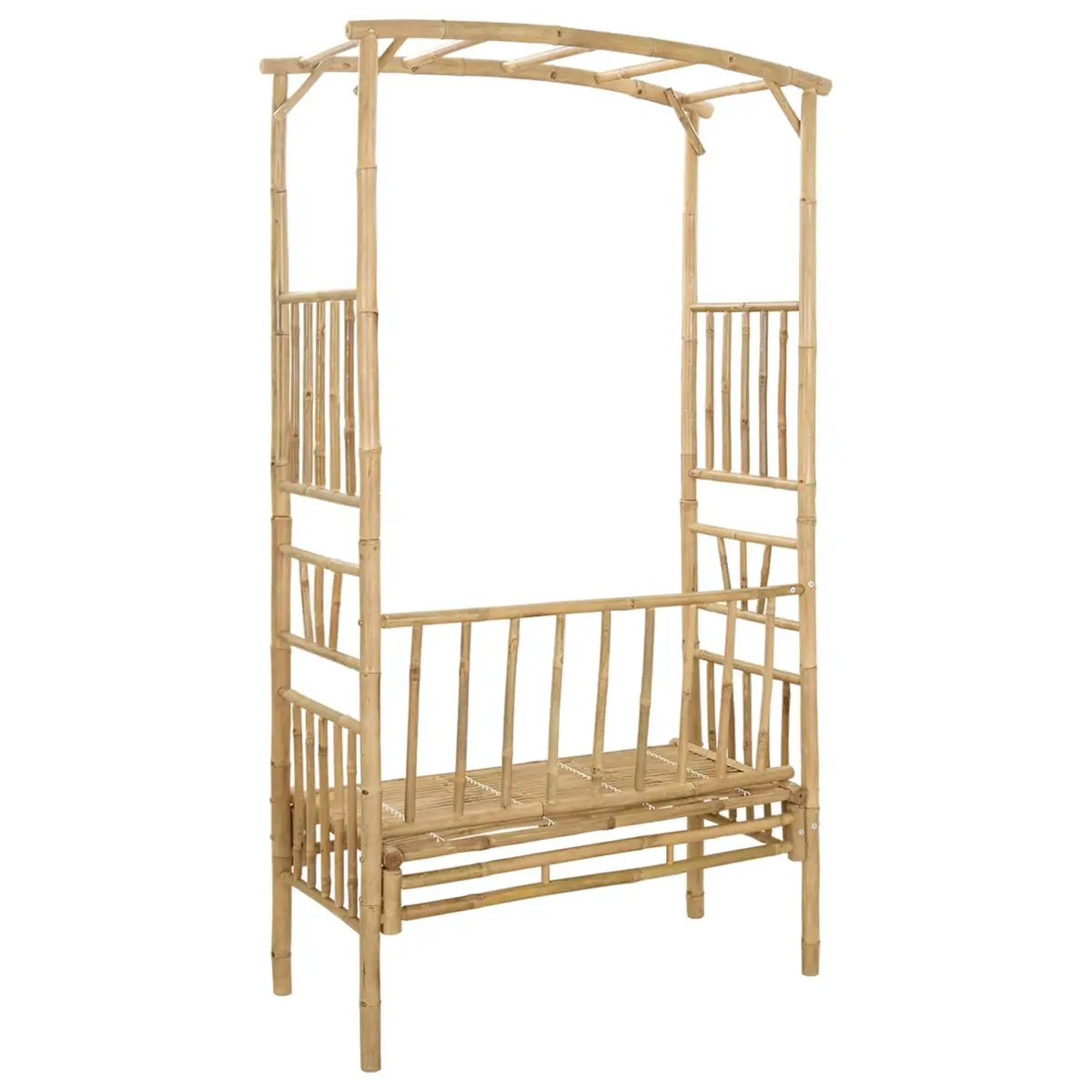 Bamboo Garden Arch with Bench for Outdoor Use