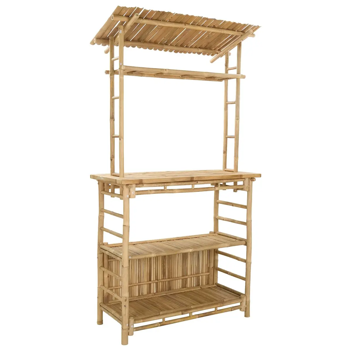 Natural Brown Bamboo Outdoor Bar Table 110 x 50 x 210 cm