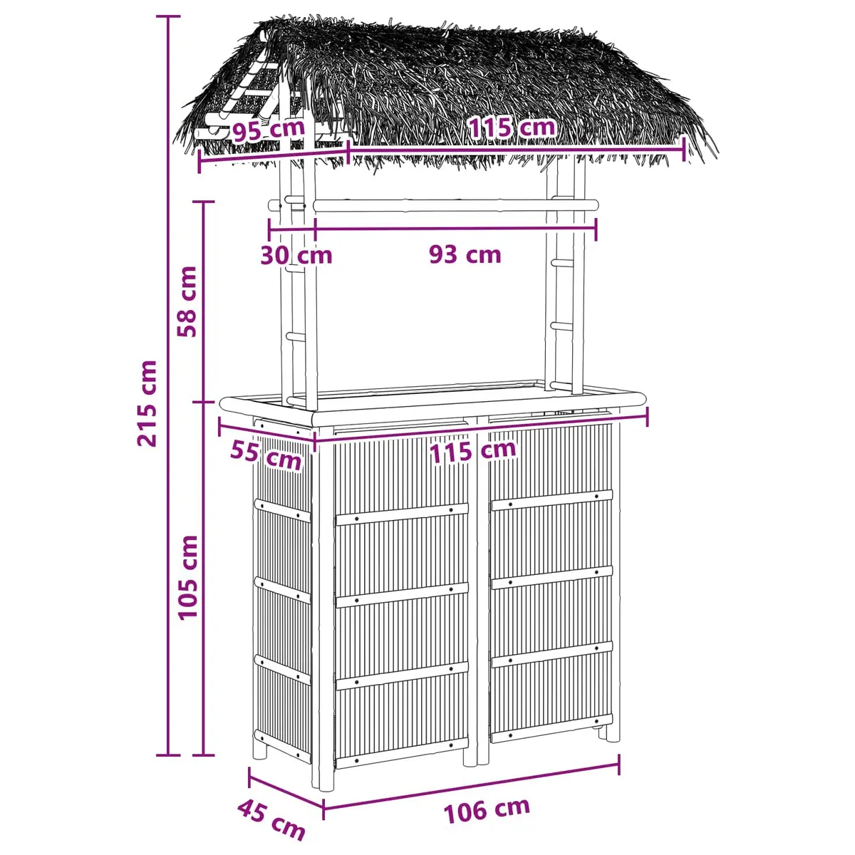 Bamboo Bar Table for Outdoor Spaces