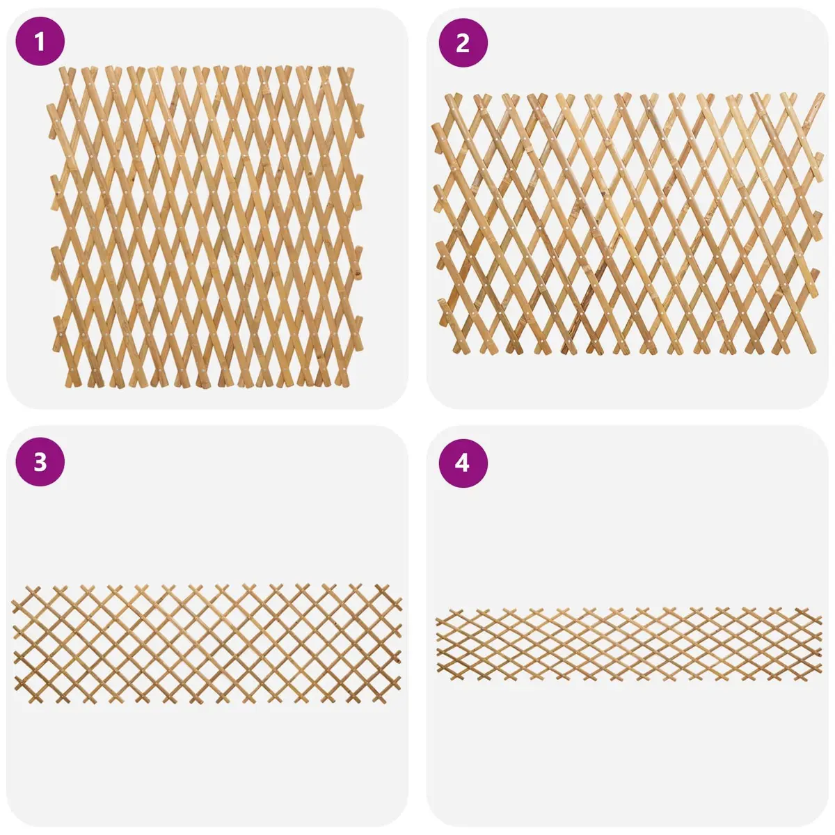 Expandable Bamboo Trellis Fence Panel 100 x 105 cm