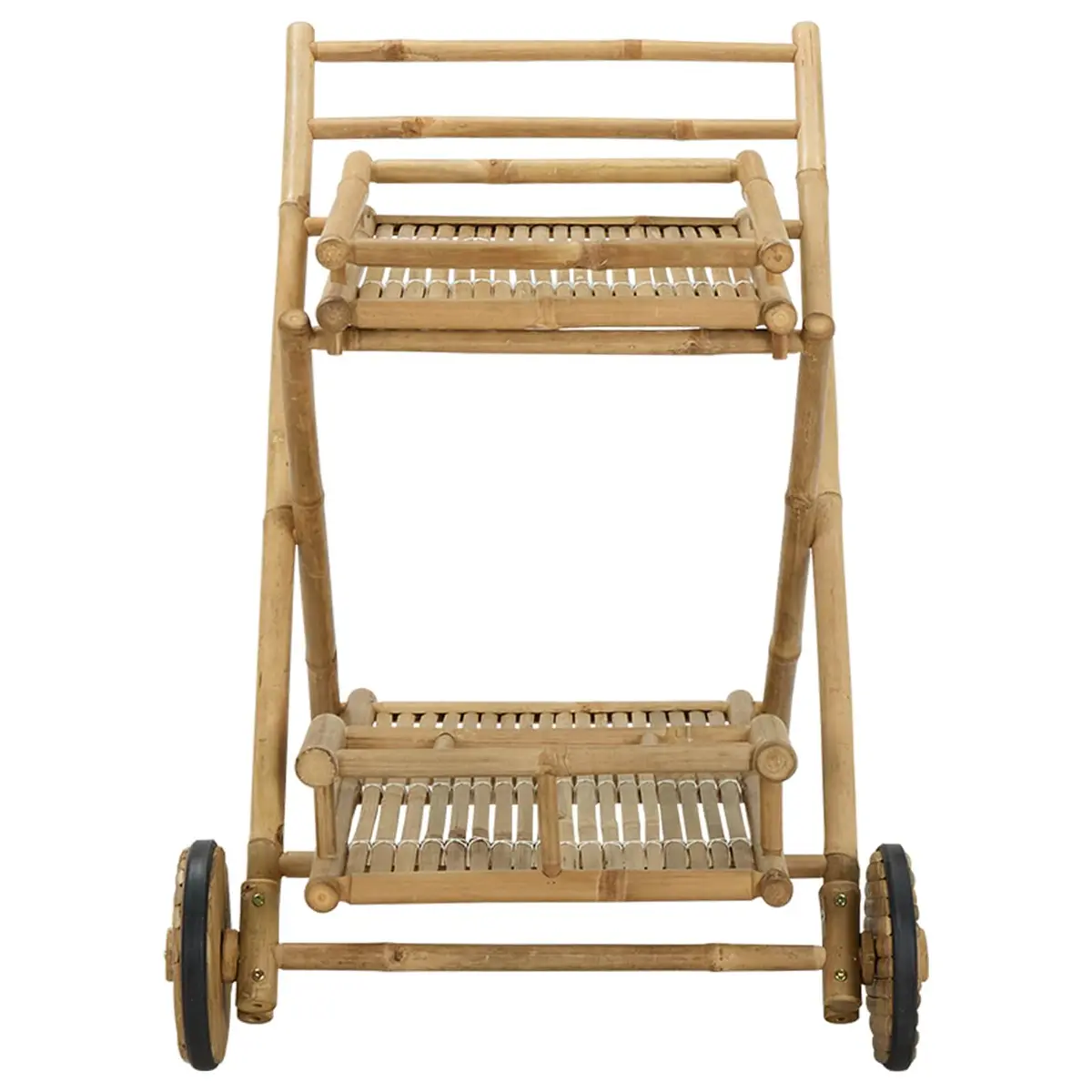 Bamboo Serving Trolley Brown 79 x 67.5 x 84 cm