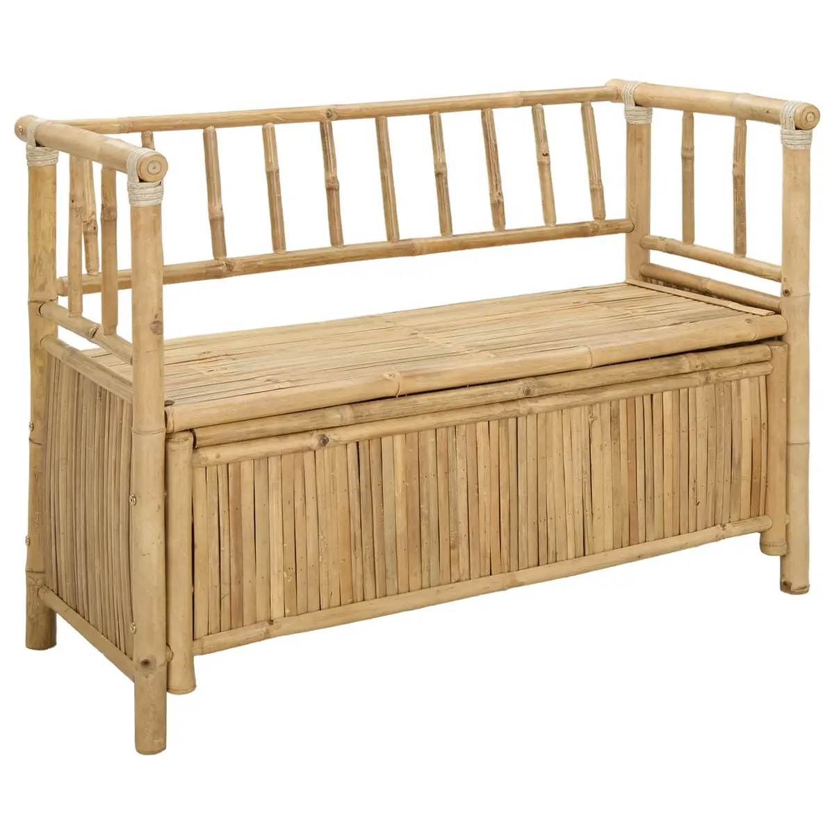 Garden Storage Bench Bamboo 110 x 47 x 80 cm Brown