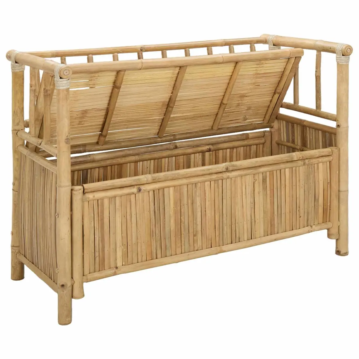 Garden Storage Bench Bamboo 110 x 47 x 80 cm Brown