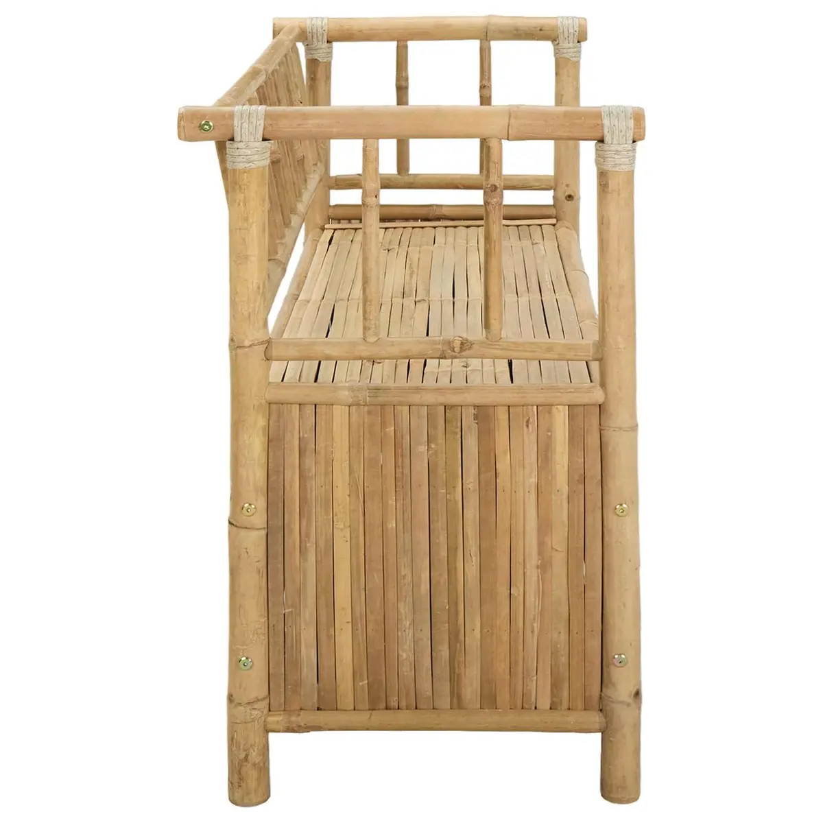 Garden Storage Bench Bamboo 110 x 47 x 80 cm Brown