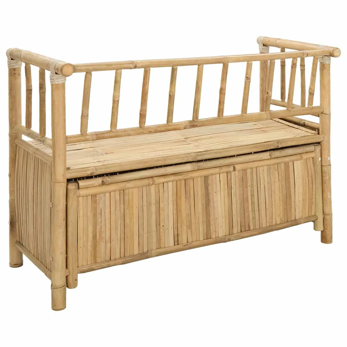 Garden Storage Bench Bamboo 110 x 47 x 80 cm Brown