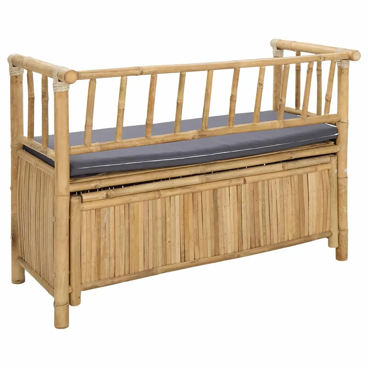 Bamboo Garden Storage Bench with Hidden Compartment