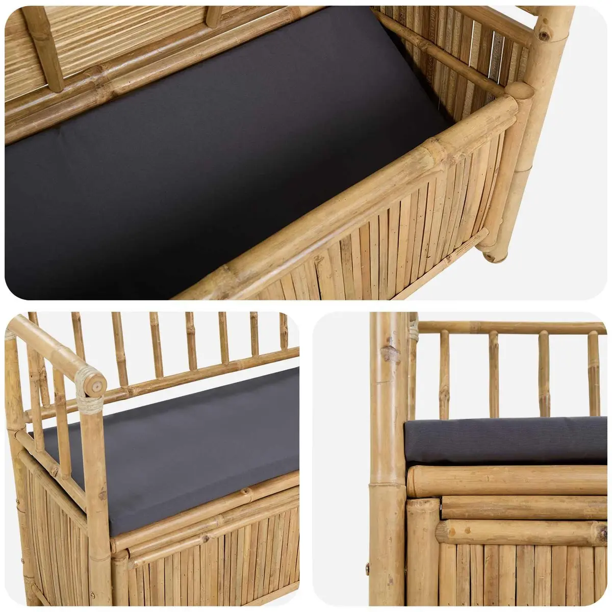 Bamboo Garden Storage Bench with Hidden Compartment